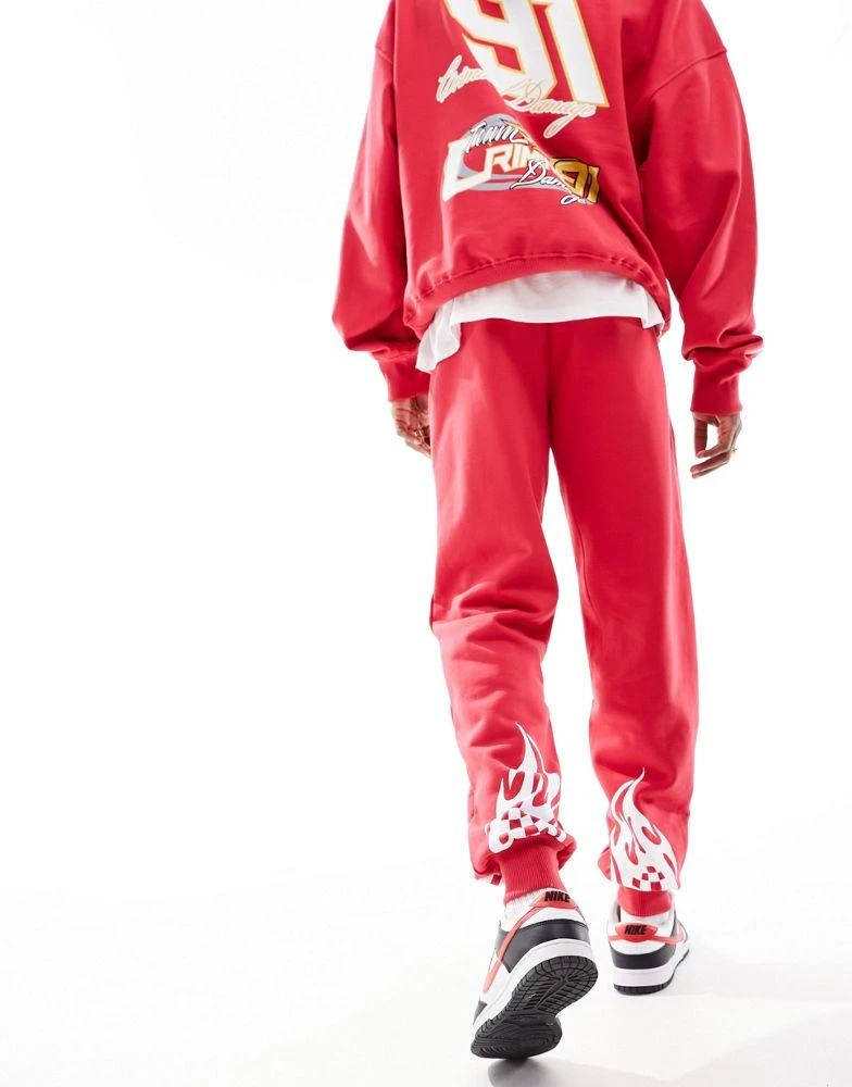 Shop Criminal Damage heavyweight jogger with racing graphics in