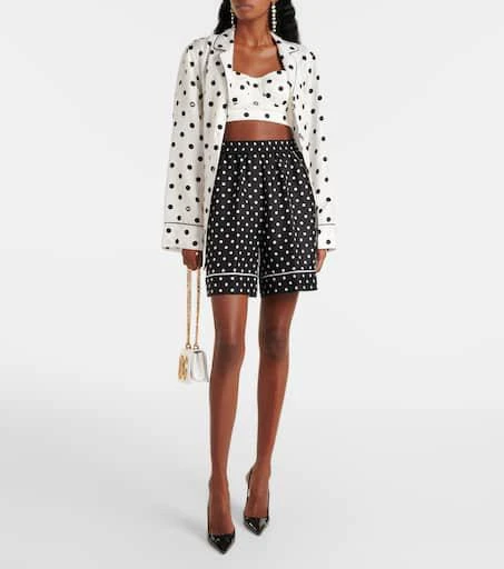 Dolce 
Gabbana Polka-dot silk twill shorts 2