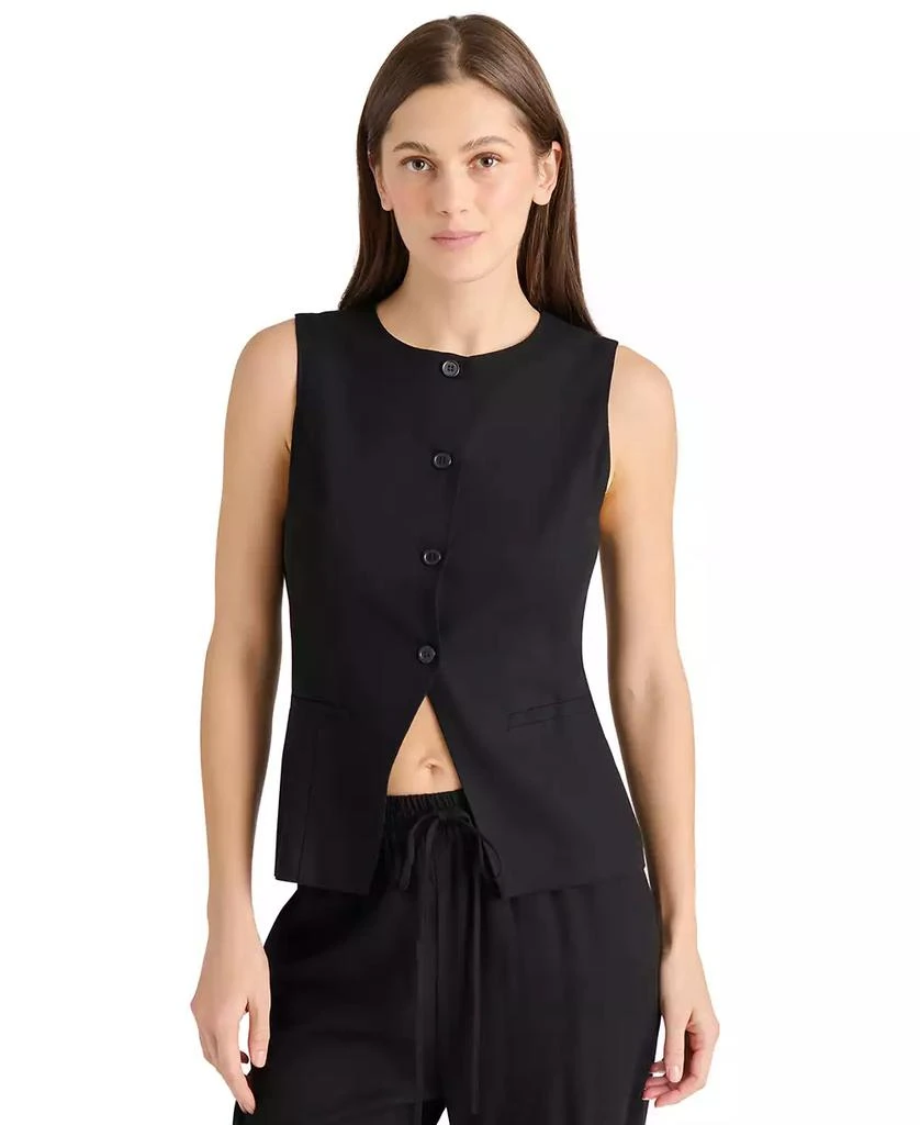 Steve Madden Women's Wesley  Button-Front Linen-Blend Vest 4
