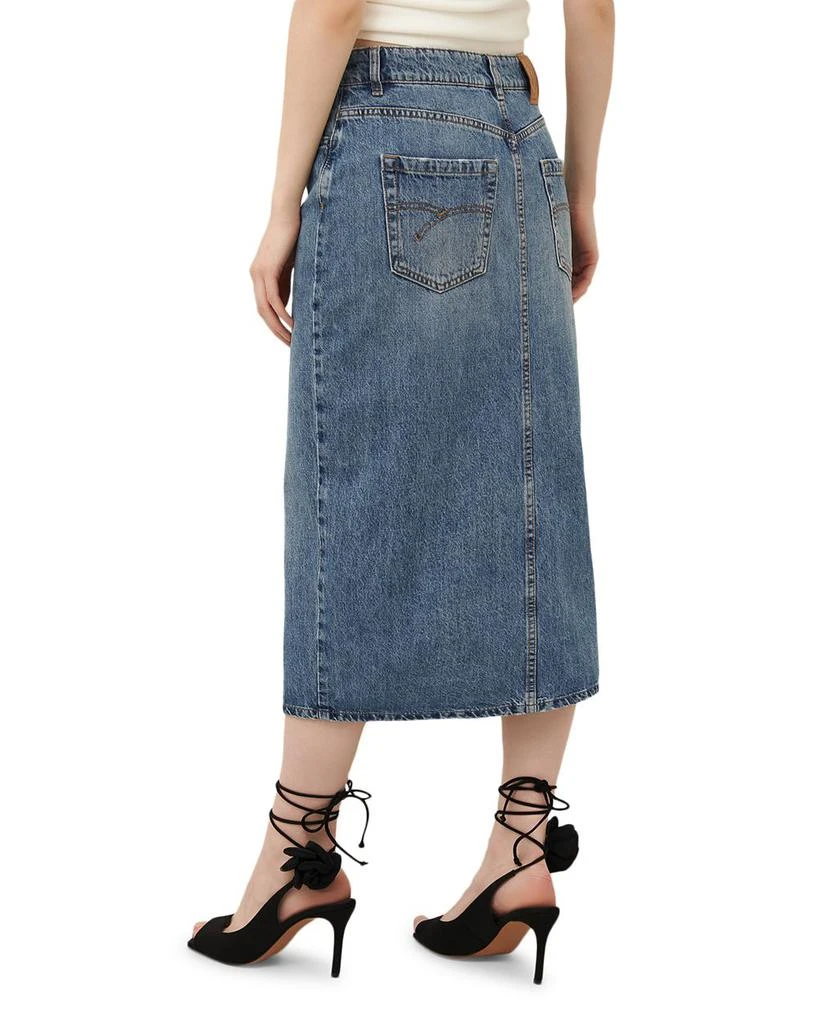 Marella Neige Denim Front Slit Midi Skirt 4