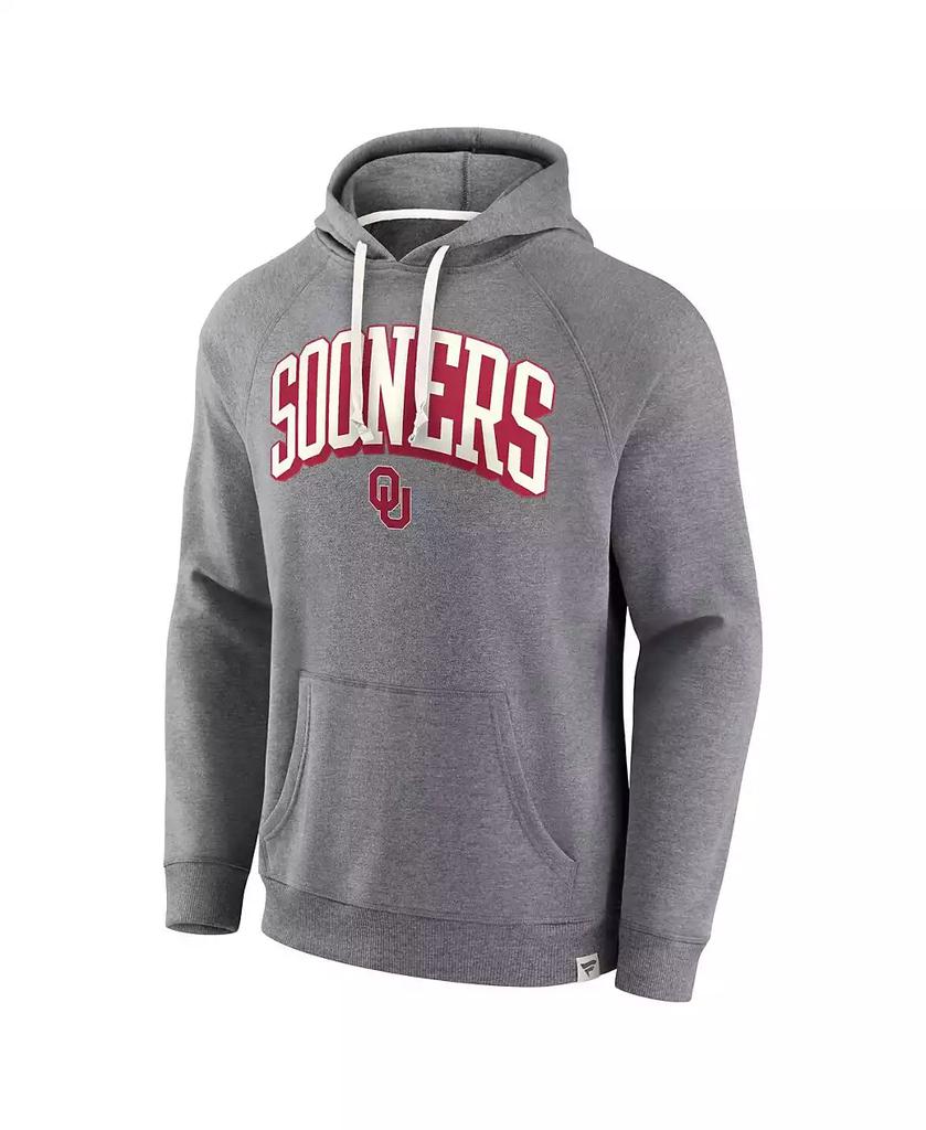 Fanatics Men
s Heather Gray Oklahoma Sooners True Classics On Deck Raglan Fleece Pullover Hoodie