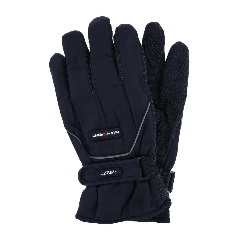 CTM Men's One Size Microfiber Winter Ski Gloves with Wrist Strap