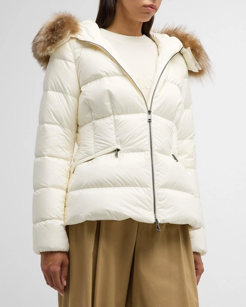 Moncler Boed Short Puffer Jacket with Shearling Hood Trim 3