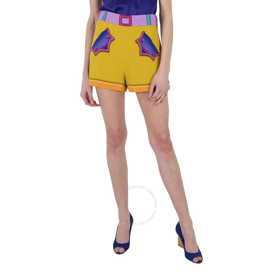 Moschino Ladies Multi Woven Patchwork Printed Shorts 1