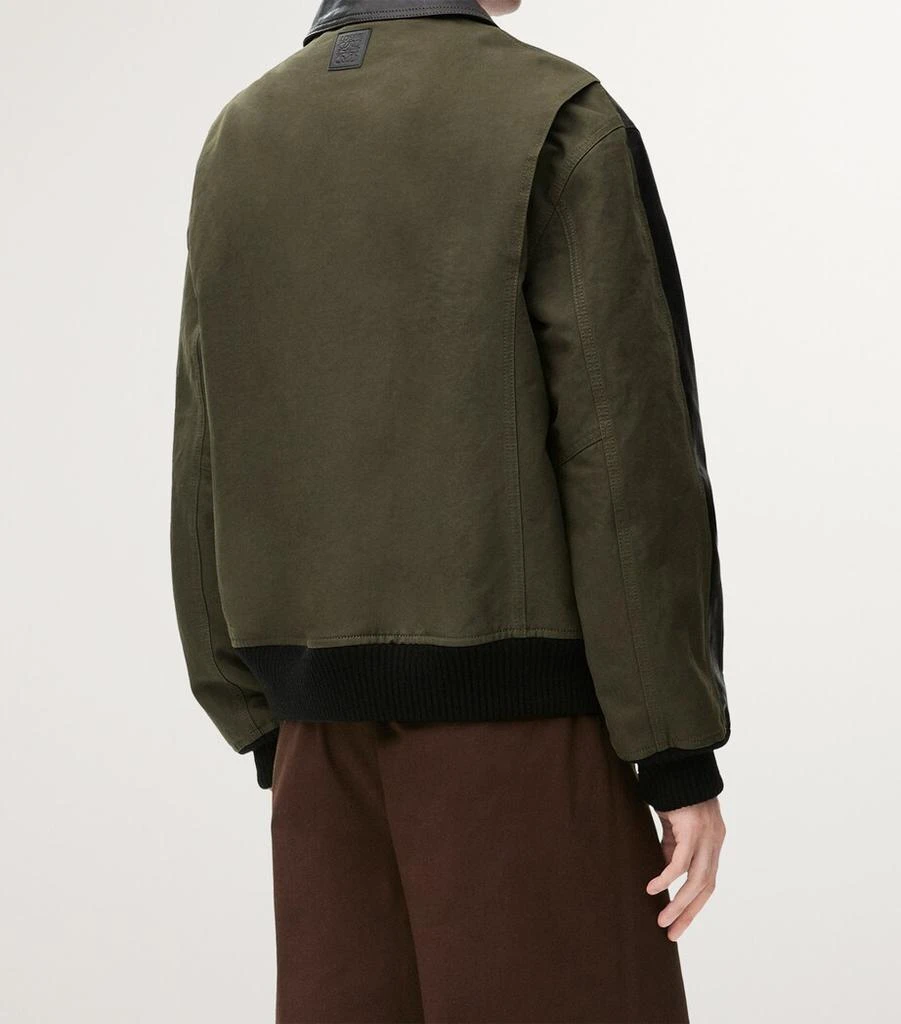 Loewe Leather and Canvas-Blend Bomber Jacket 5