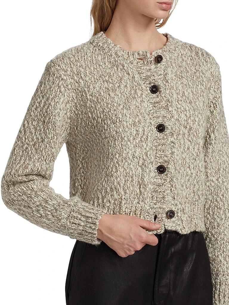FRAME Marl Wool-Alpaca Cardigan 6