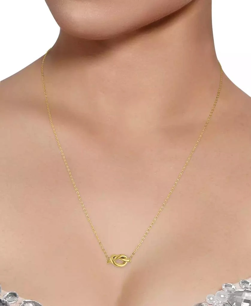 Macy
s Polished Love Knot Station 18" Pendant Necklace in 10k Gold 2