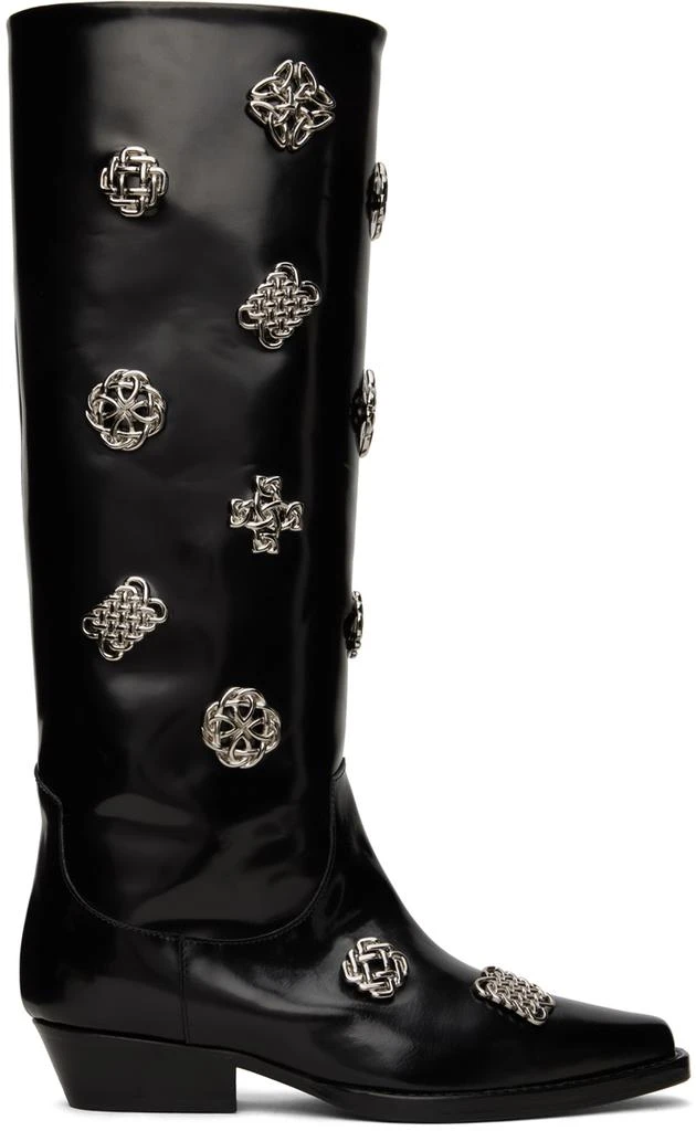 Toga Pulla SSENSE Exclusive Black Embellished Boots 1