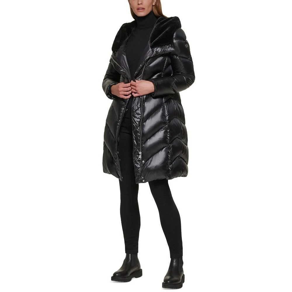 Calvin Klein Women's Faux-Fur-Lined Hooded Down Puffer Coat 5