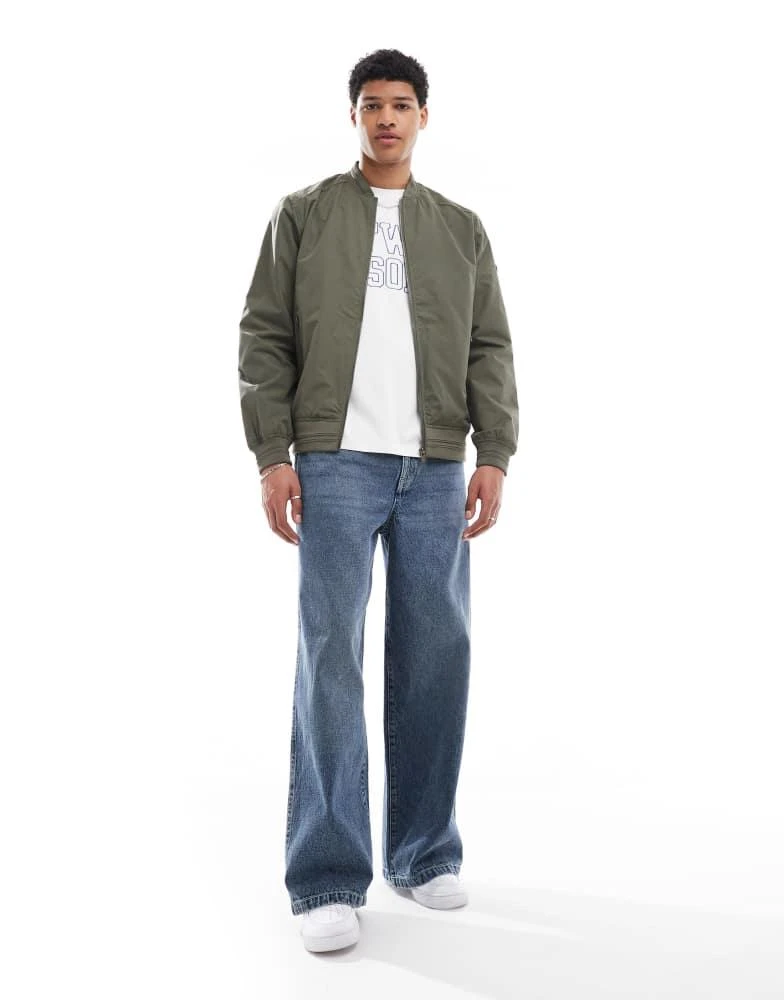 Threadbare Threadbare 'predict' showerproof classic bomber jacket in khaki 3