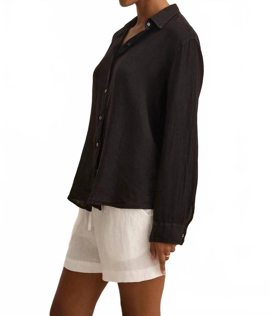 Velvet by Graham & Spencer Sisi Linen Shirt In Black