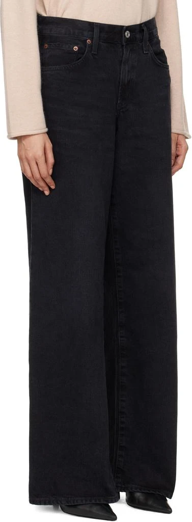AGOLDE Black Clara Low Rise Baggy Flare Jeans 2