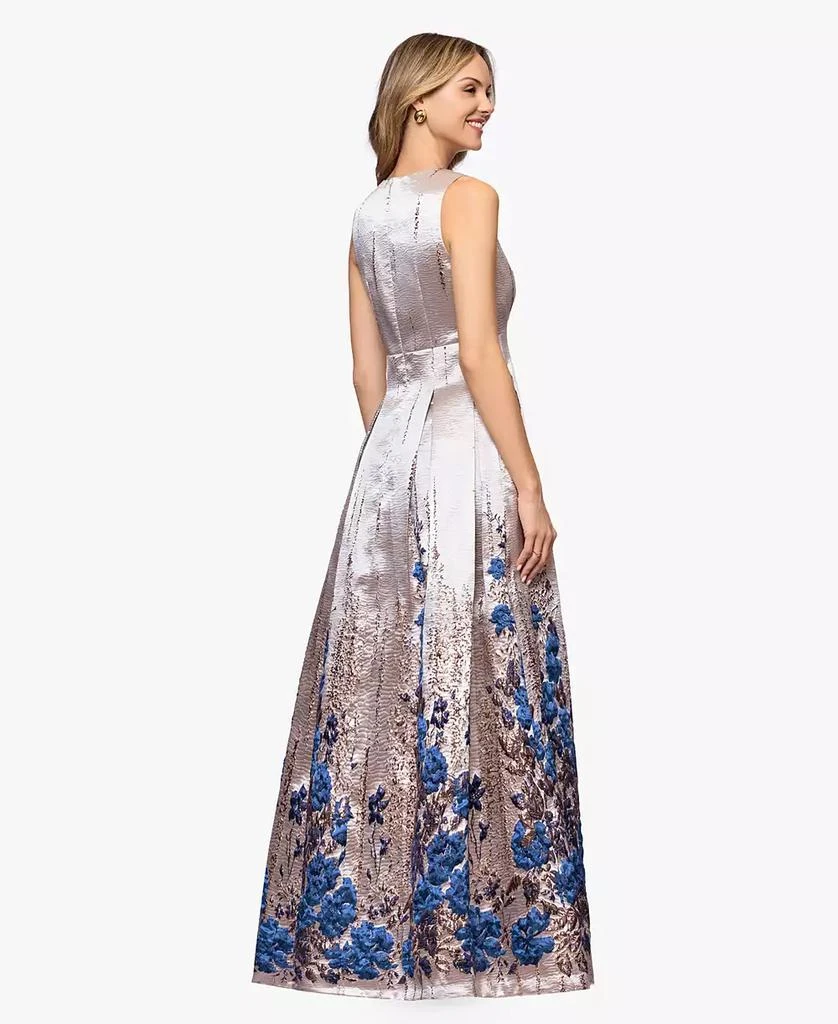 Betsy & Adam Petite Printed A-Line Long Dress - Champagne Blue - 6P Betsy & Adam Petite Printed A-Line Long Dress - Champagne Blue - 6P