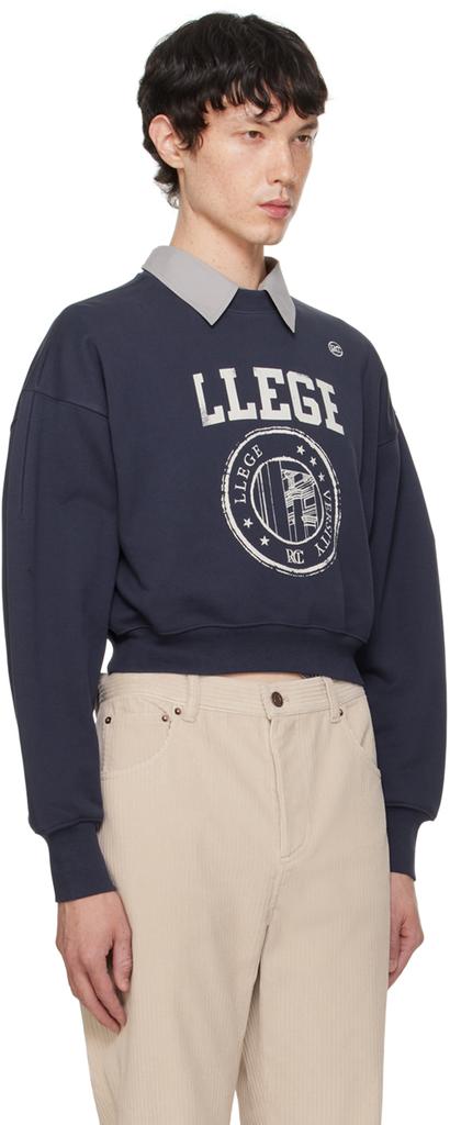 Recto Navy 'LLEGE' Logo Hoodie