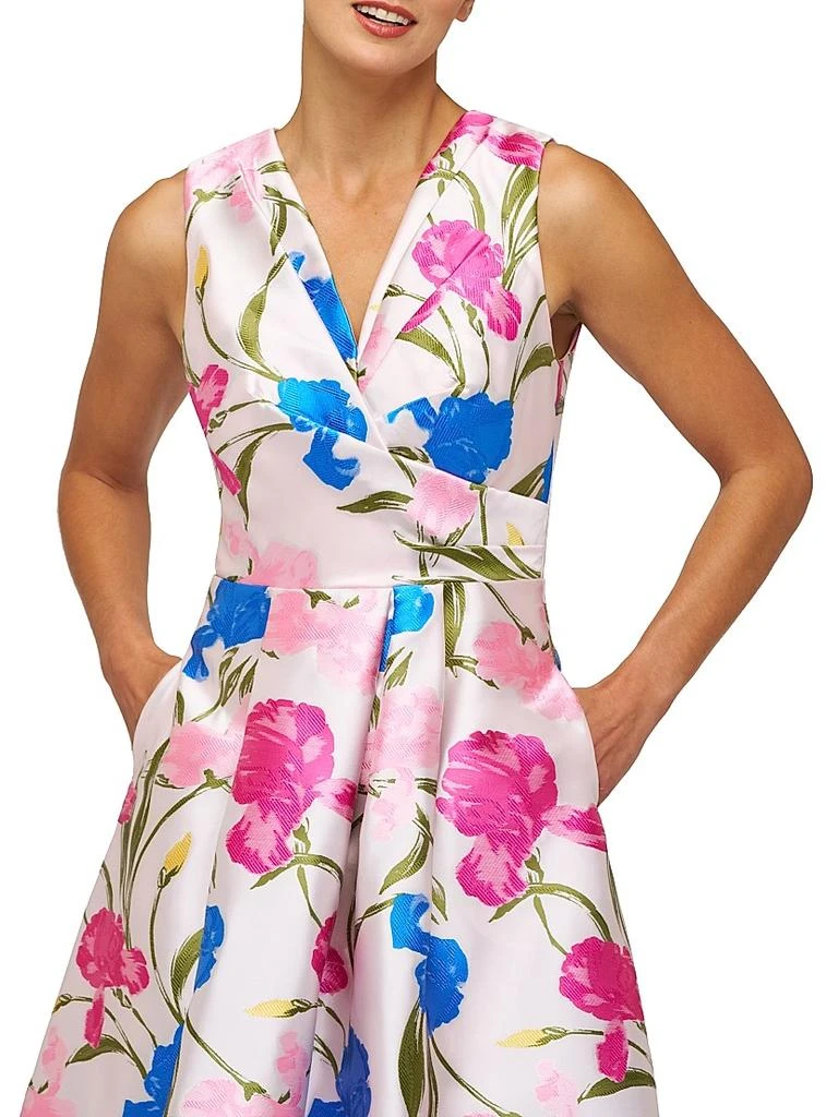 Kay Unger Payton Jacquard Tea-Length Dress 7