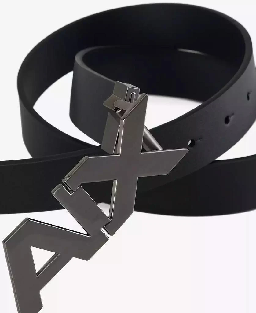 A|X Armani Exchange Men's Satin Metal Logo Reversible Belt 3