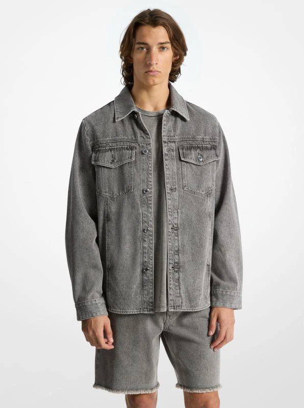 Michael Kors Washed Denim Shirt Jacket 1