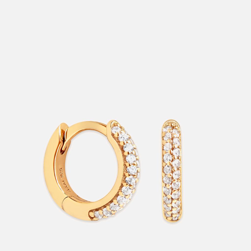 ASTRID & MIYU Astrid & Miyu Pave 18-Karat Gold-Plated Huggie Earrings