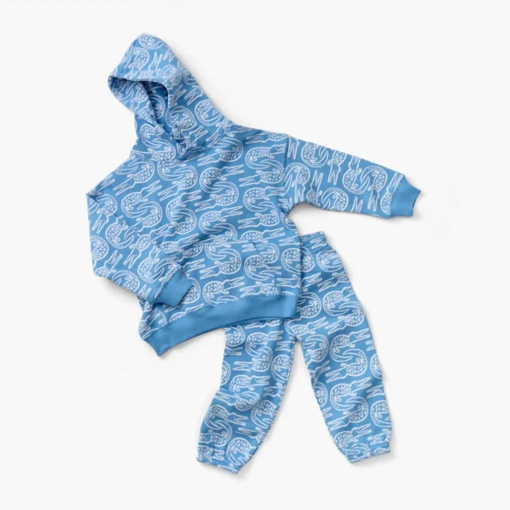 Lewis Boy
s Alligator Hoodie In Blue 3