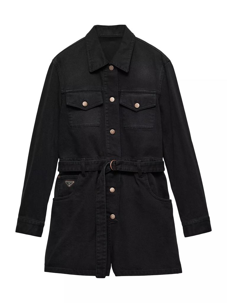 【送料&関税込】Prada Black Re-nylon And Crepe Jumpsuit Prada Black Re-nylon And Crepe Jumpsuit | italist