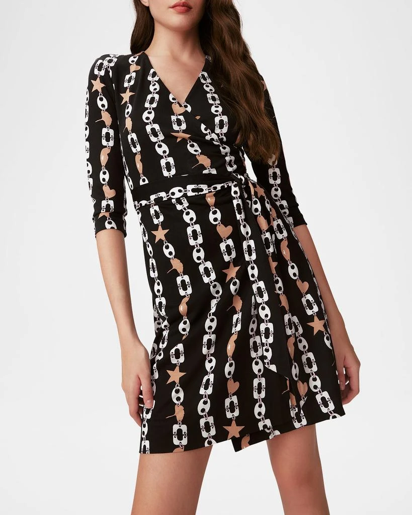 Diane von Furstenberg Julian Chain-Print Mini Wrap Dress 4
