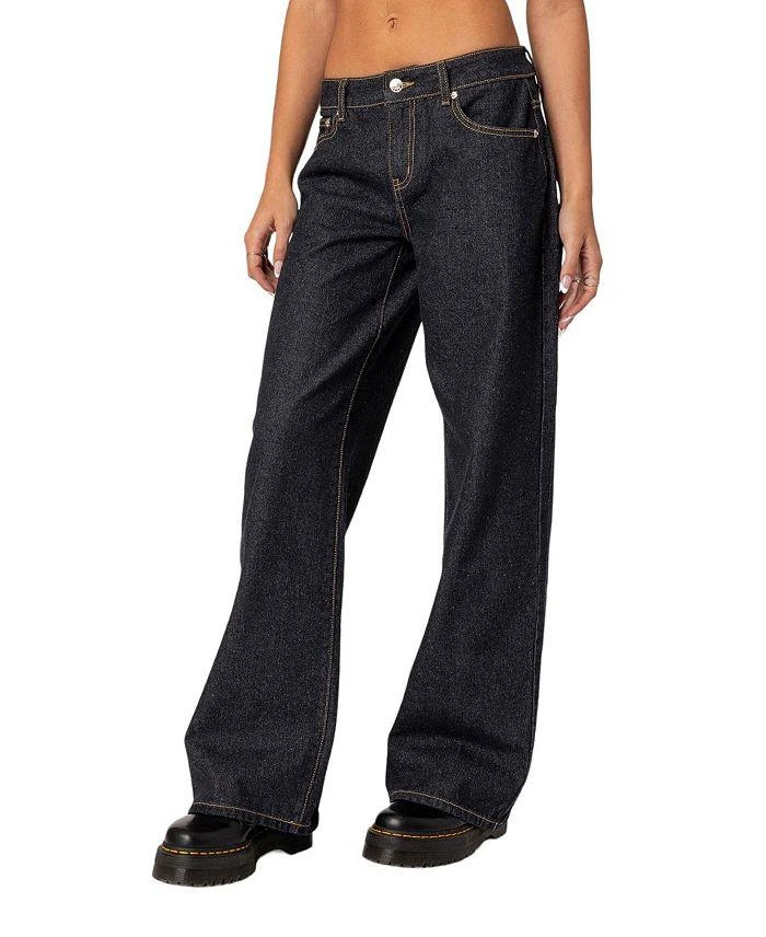 Edikted Raelynn Washed Low Rise Jeans 3