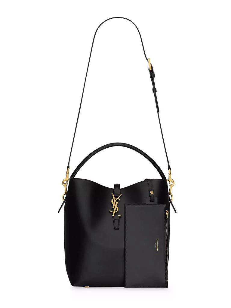 Yves Saint Laurent Le 37 in Shiny Leather Bucket Bag 4