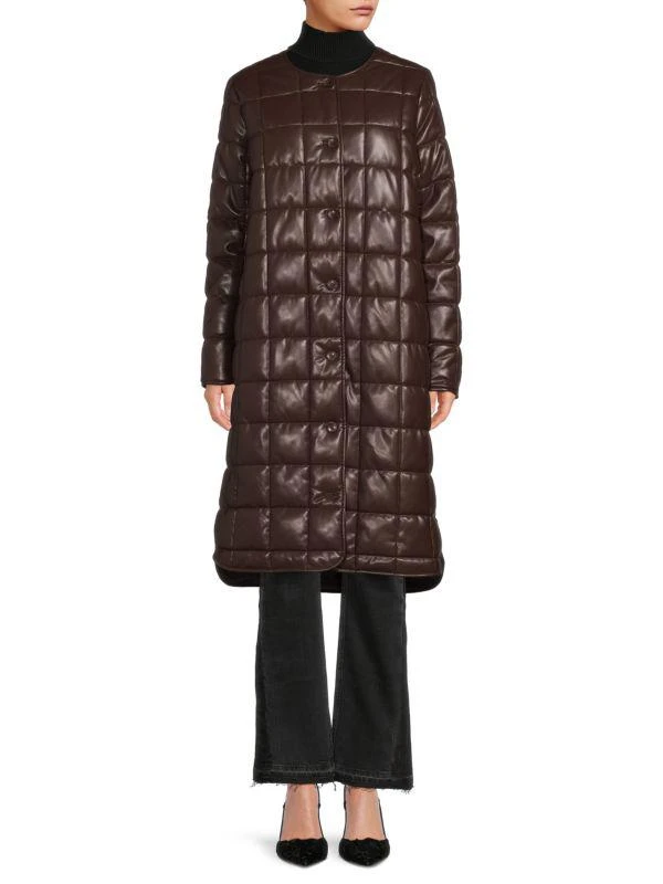 Calvin Klein Longline Faux Leather Puffer Jacket 1