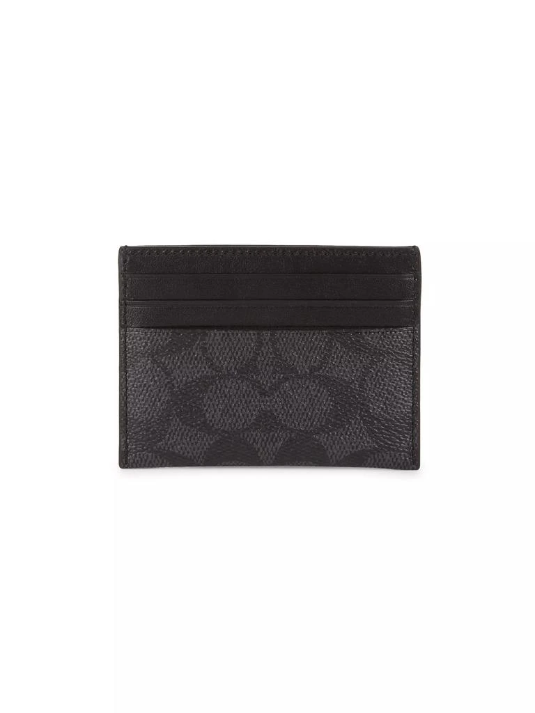 Coach Signature Canvas &amp; Leather Card Case 2