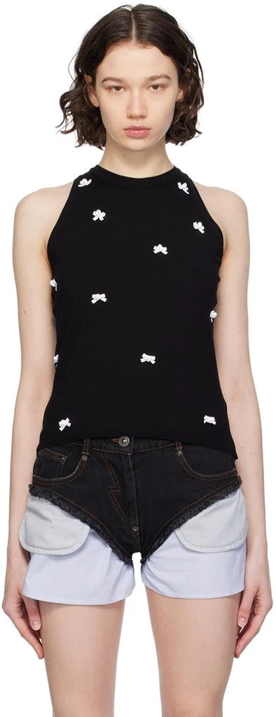 pushBUTTON Black Ribbon Tank Top 1