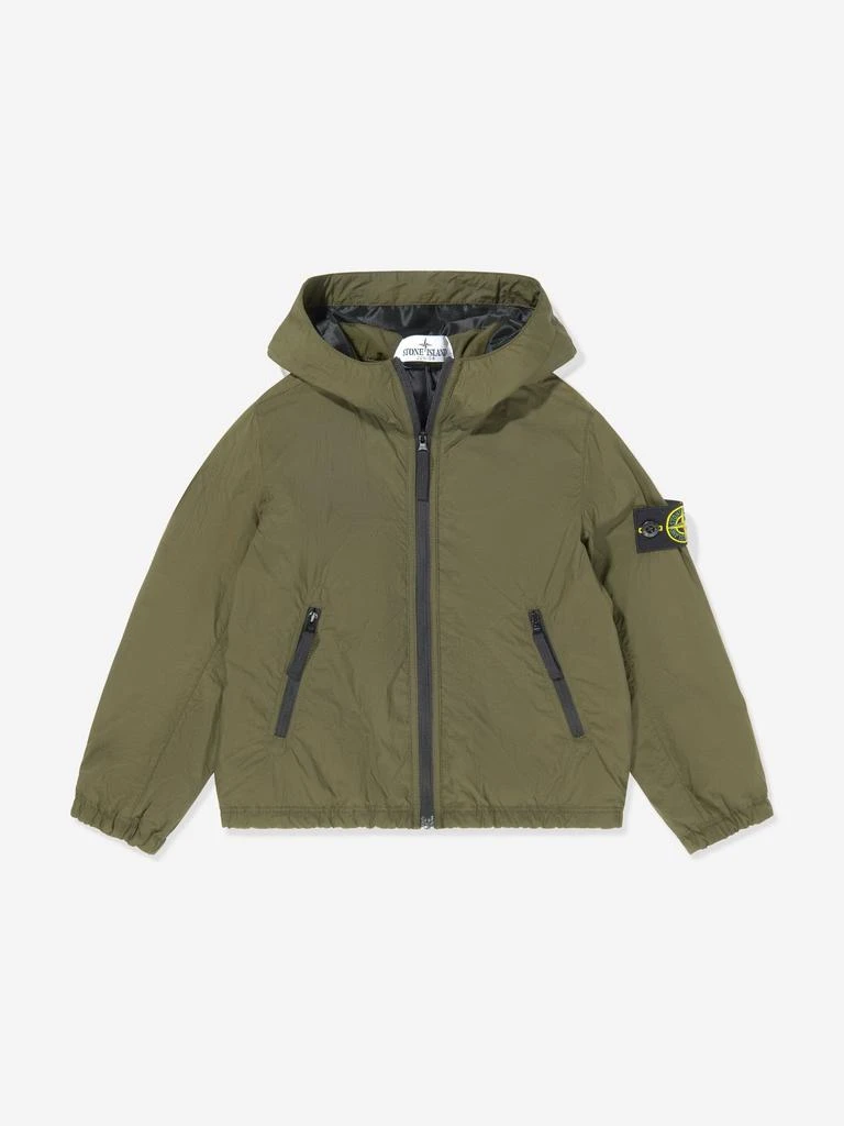 Stone Island Junior Stone Island Boys Wind and Water Resistant Jacket in Green