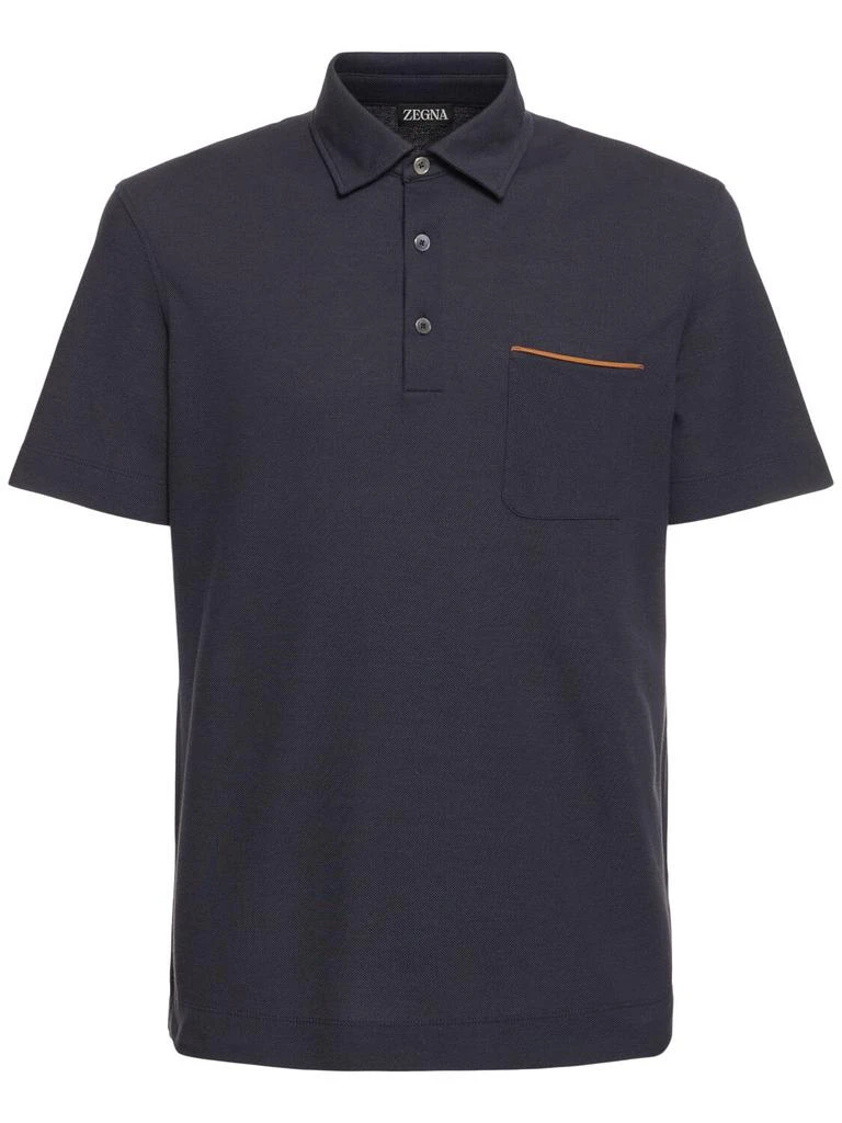 Zegna Cotton Piquet Short Sleeve Polo 1