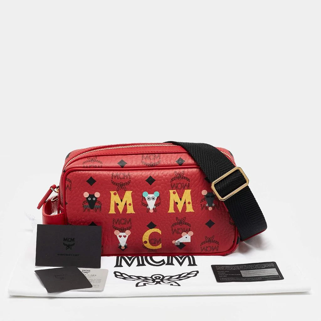 MCM MCM Red Visetos Coated Canvas and Leather 'Year Of The Mouse' Camera Bag 9