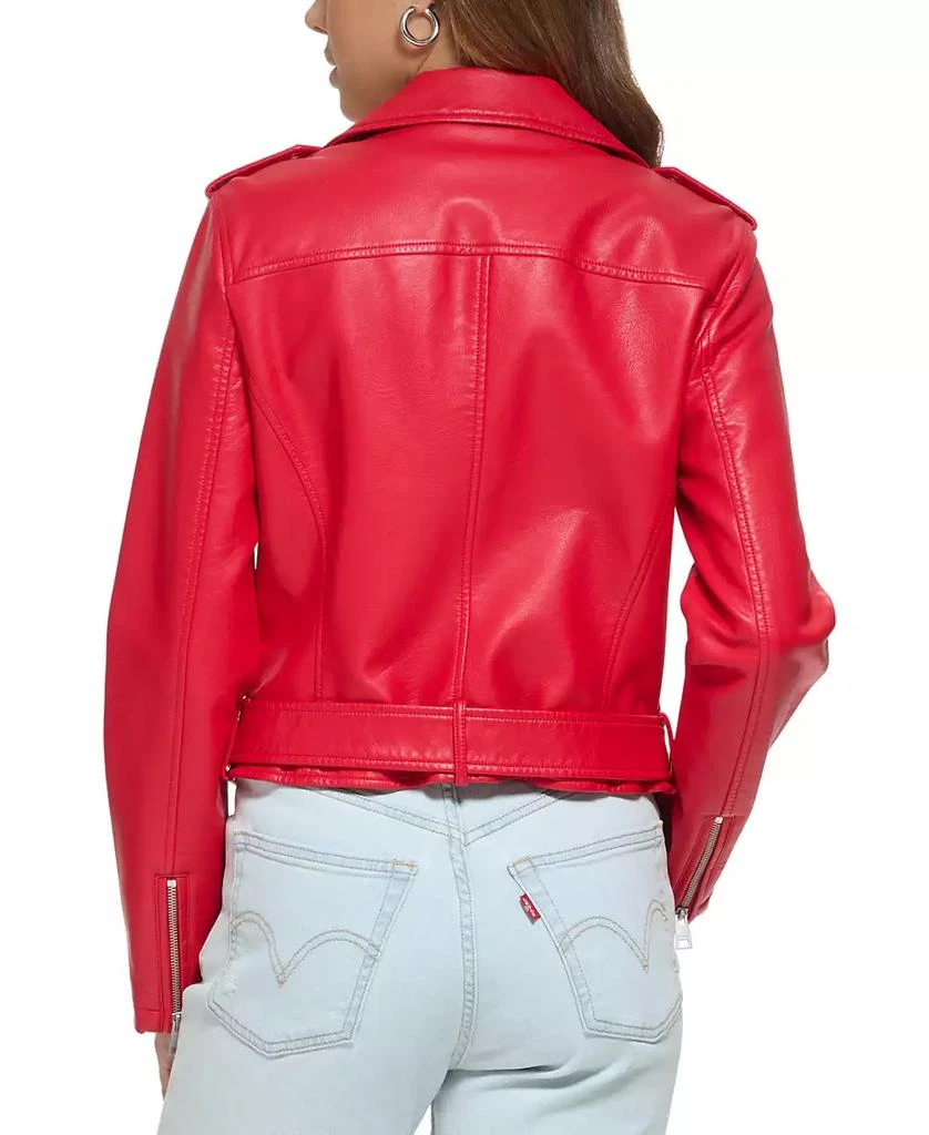 Levi's Women's Faux-Leather Belted Hem Moto Jacket 2