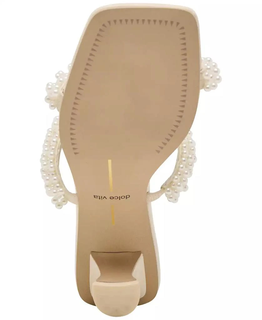 Dolce Vita Women's Boni Pearl Double Band Low Heel Dress Sandals 5