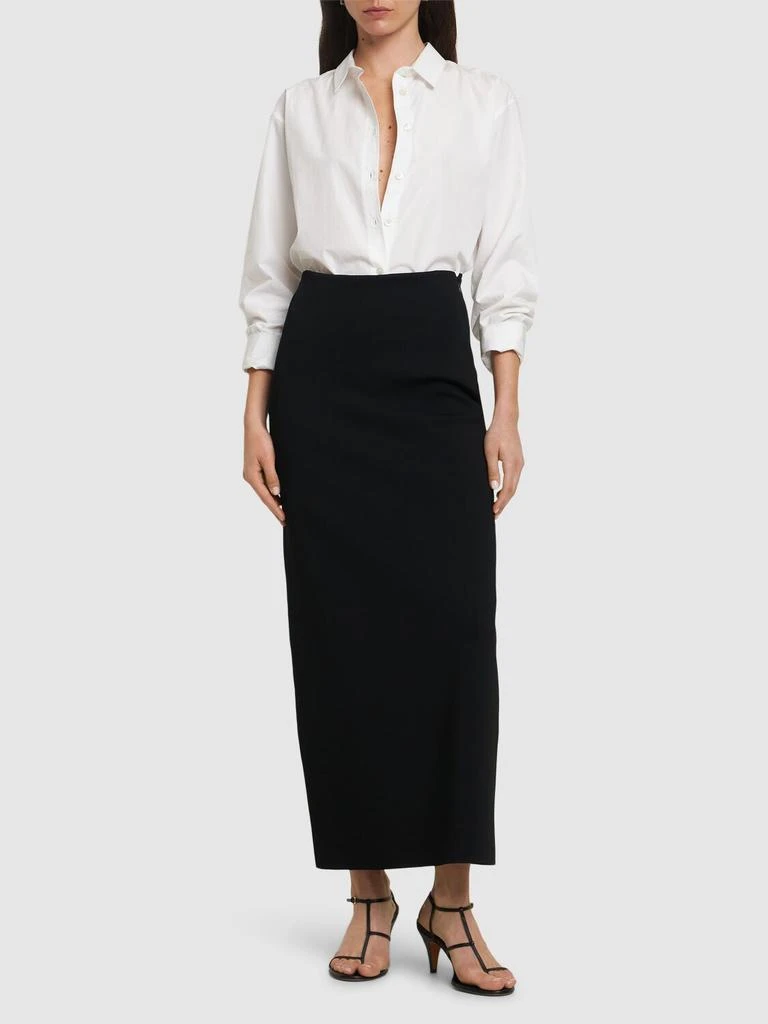 Max Mara Alce Stretch Viscose Crepe Long Skirt 1