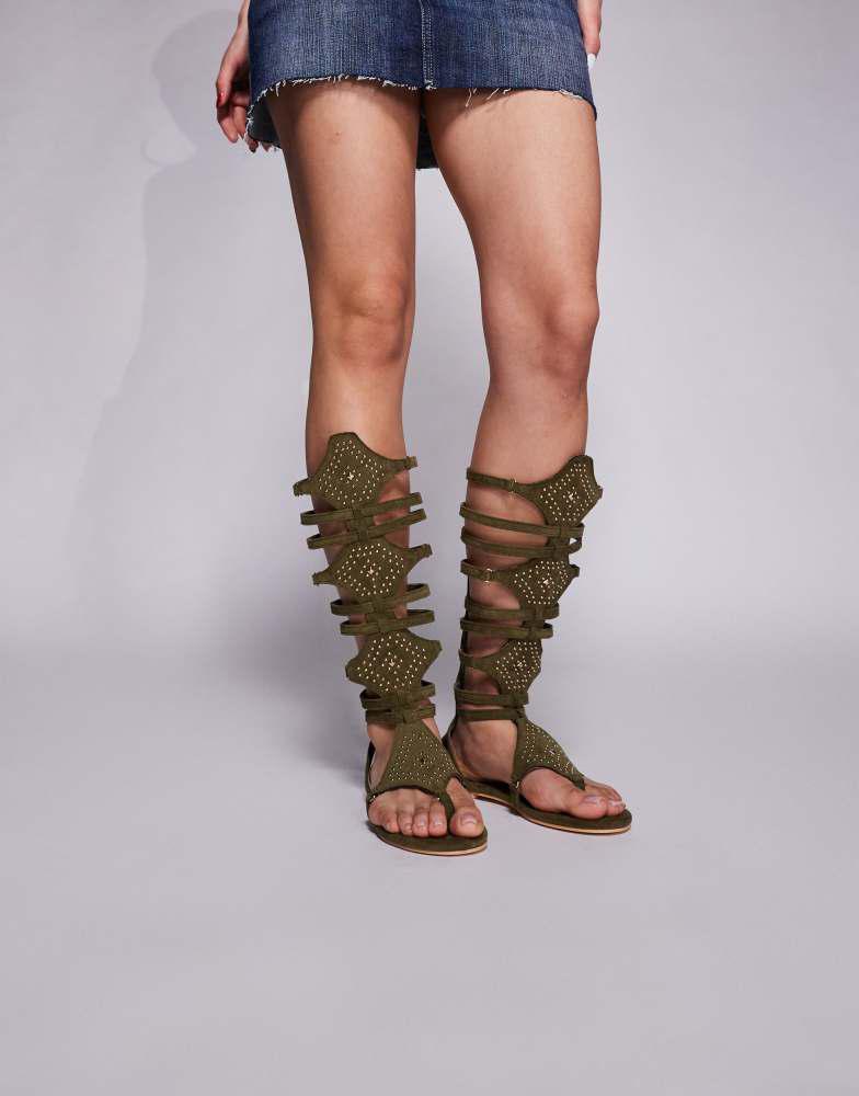 Public Desire Public Desire Rome gladiator sandals in olive