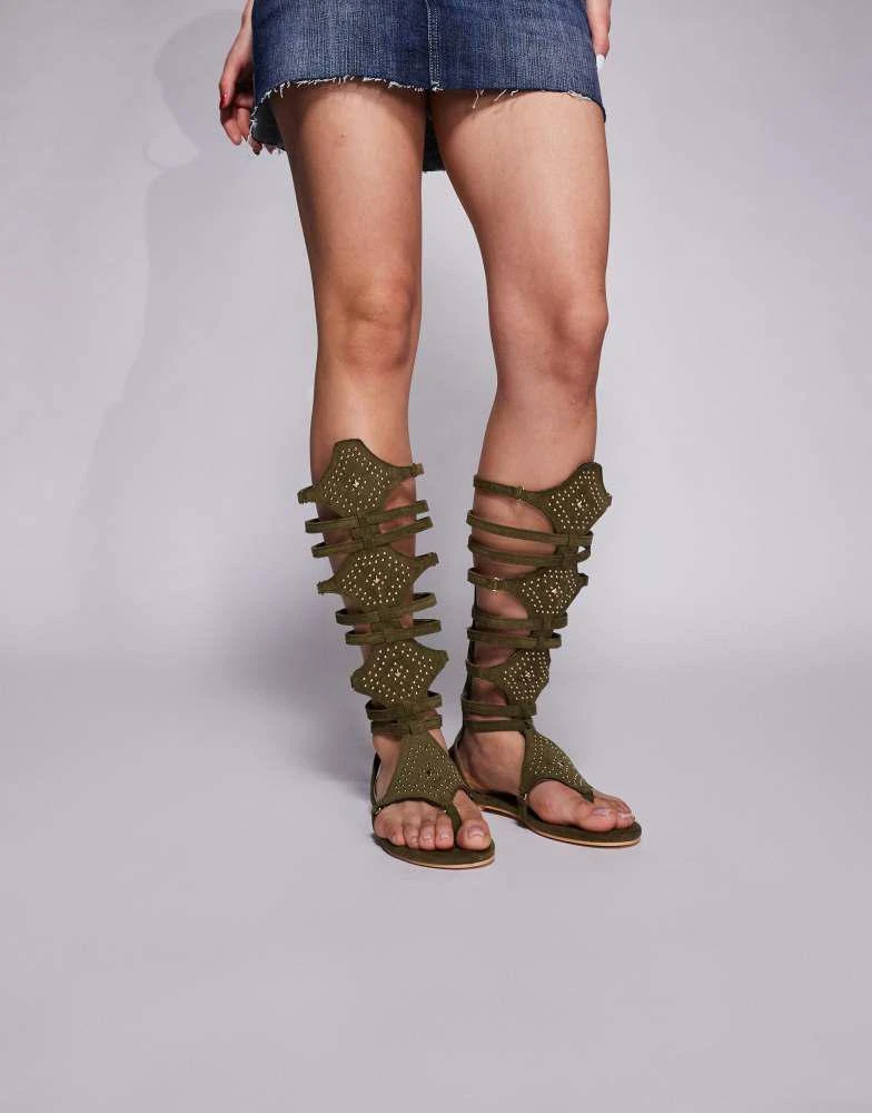 Public Desire Public Desire Rome gladiator sandals in olive 1