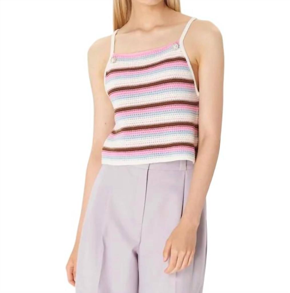 Tara Jarmon Piambello Knit Tank Top In Rose