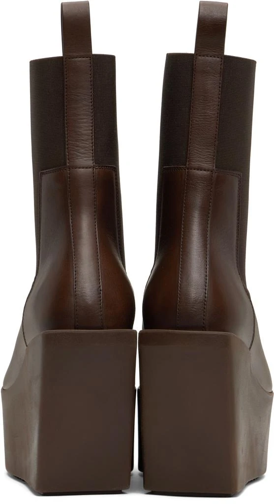 Rick Owens Brown Hollywood Sliver Platform Beatles Chelsea Boots 2