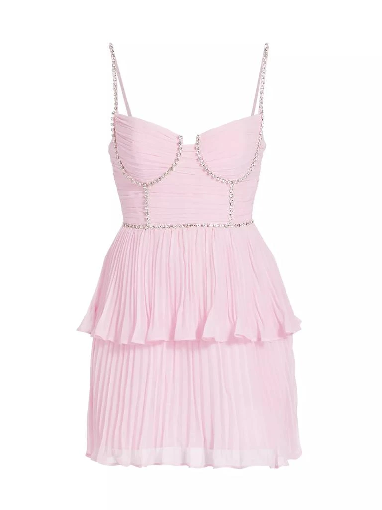 Self Portrait Tiered Chiffon Diamante Minidress 1