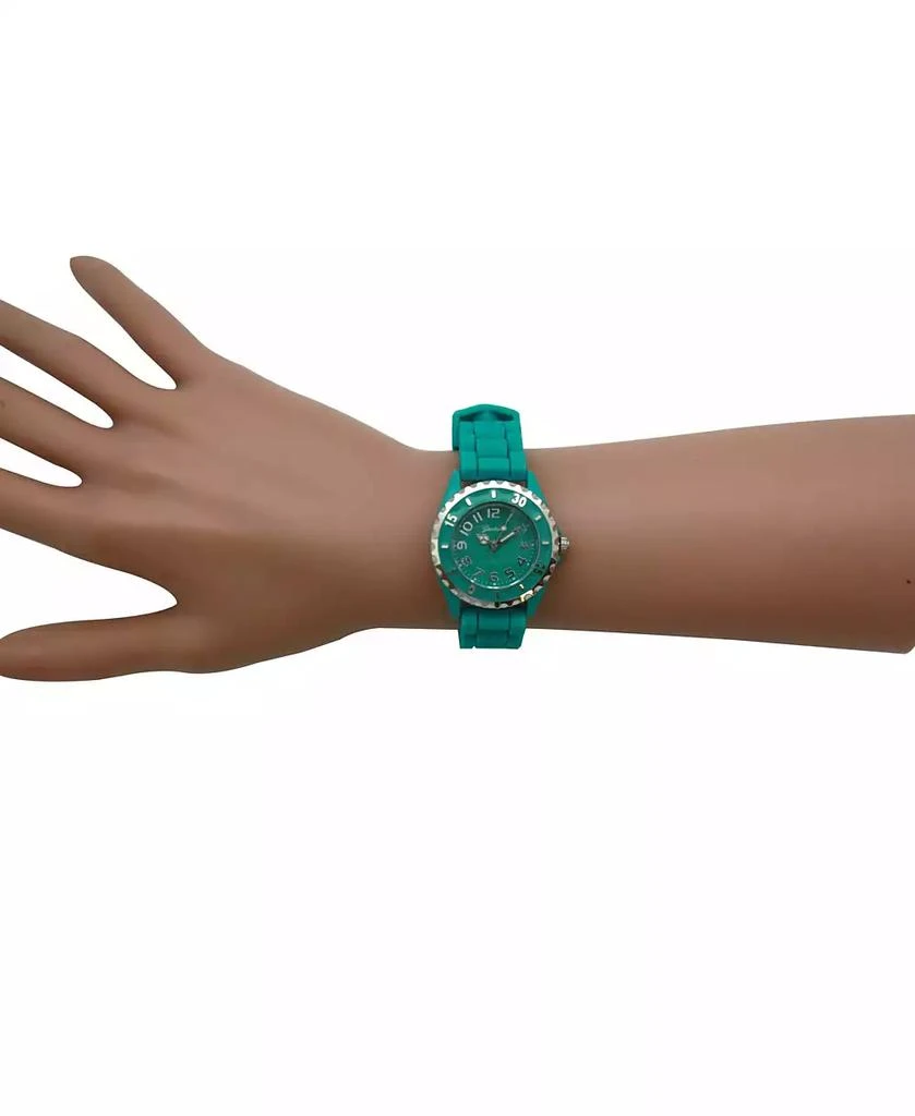 Olivia Pratt Teal Solid Color Silicone Strap Casual Women Watch 2