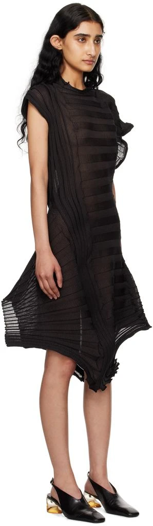 Issey Miyake Black Sheer Moving Knit Midi Dress 2