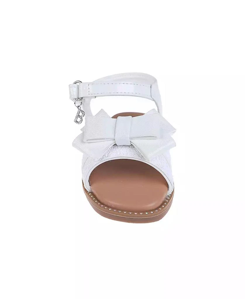 Bebe Toddler Girls Bow and Charm with Rhinestones Sandals 4