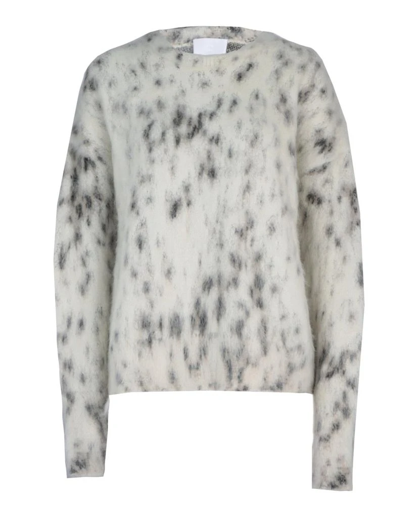 Givenchy Cropped Sweater In Mohair With Snow Leopard Print 1