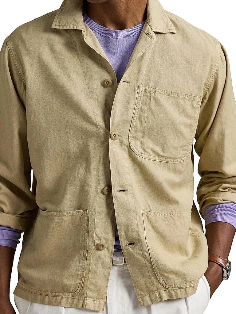 Ralph Lauren Logo-Embroidered Linen-Cotton Overshirt 5