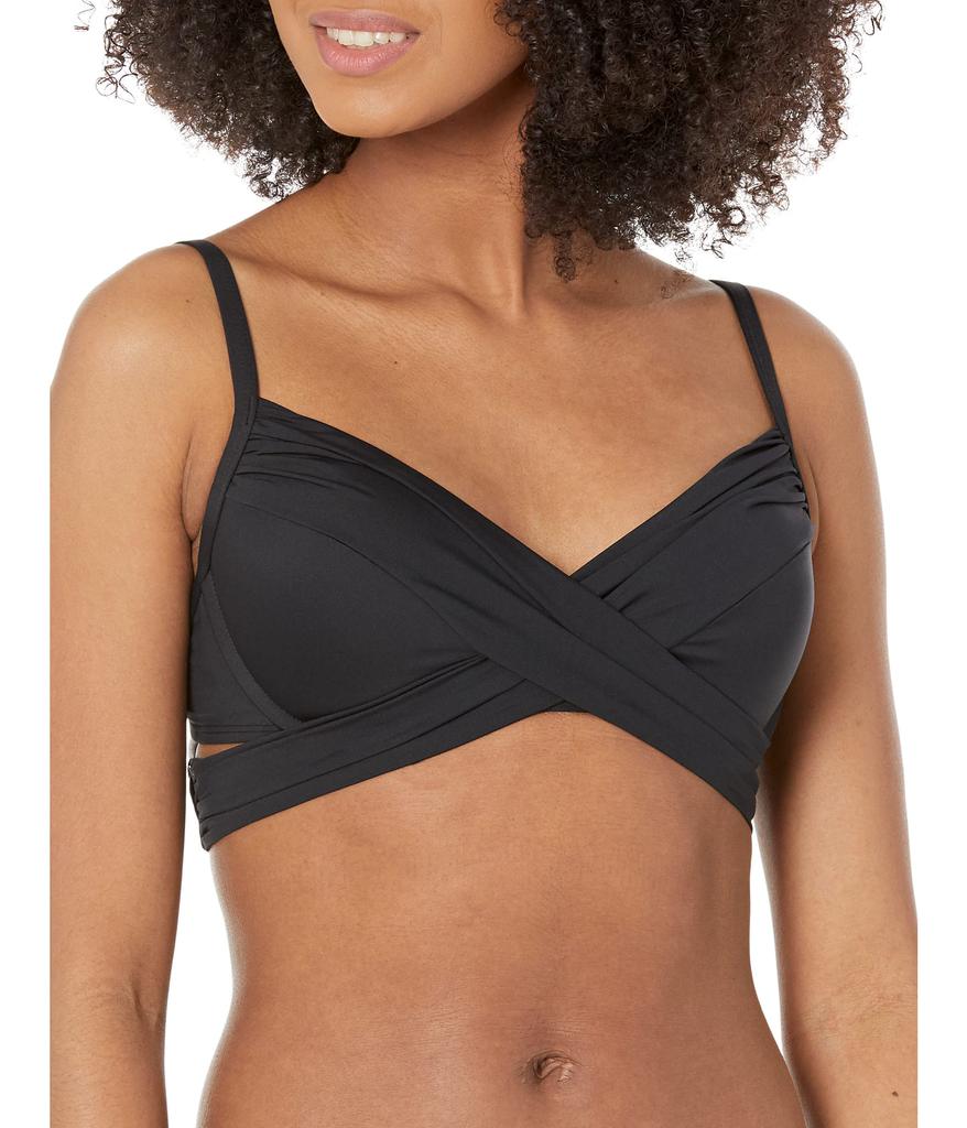 La Blanca Island Goddess Wrap Underwire Push Up Top