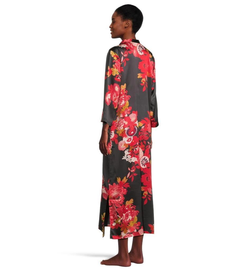 Natori Empress - Printed Satin Mandarin Collar Caftan 3