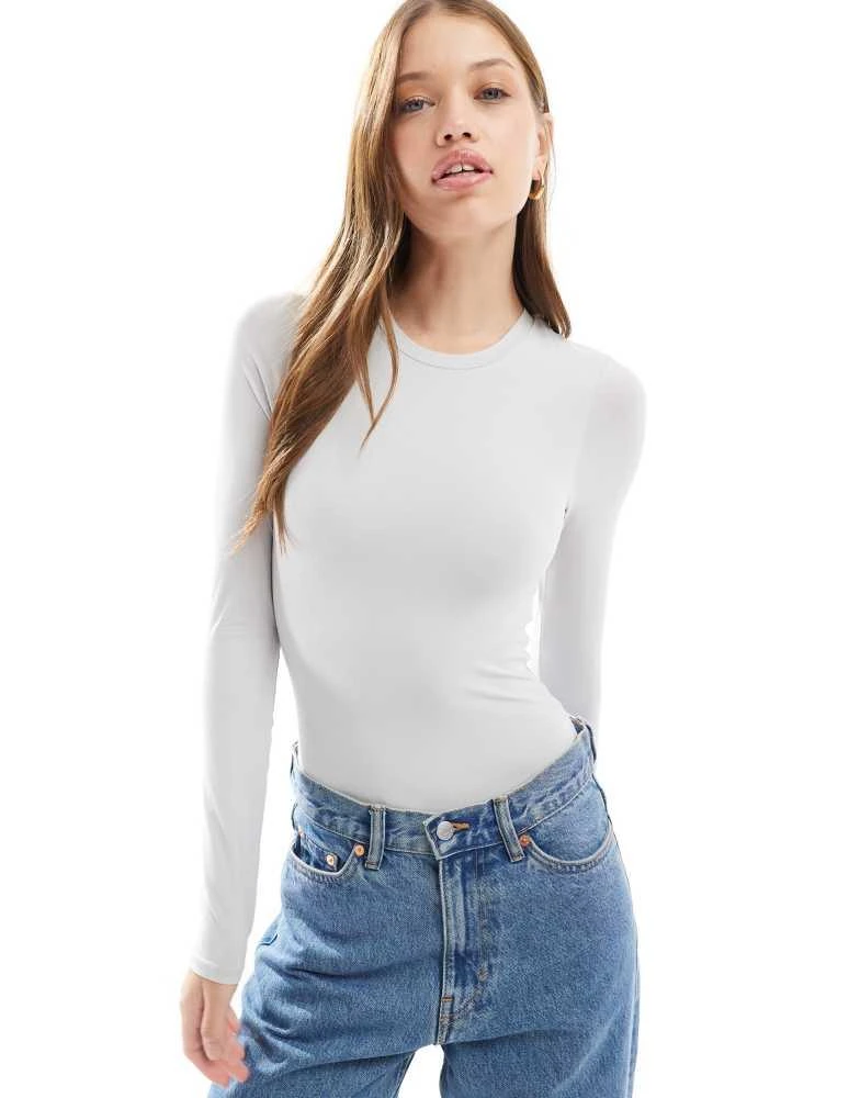 Cotton:On Cotton On soft lounge long sleeve bodysuit in grey 1
