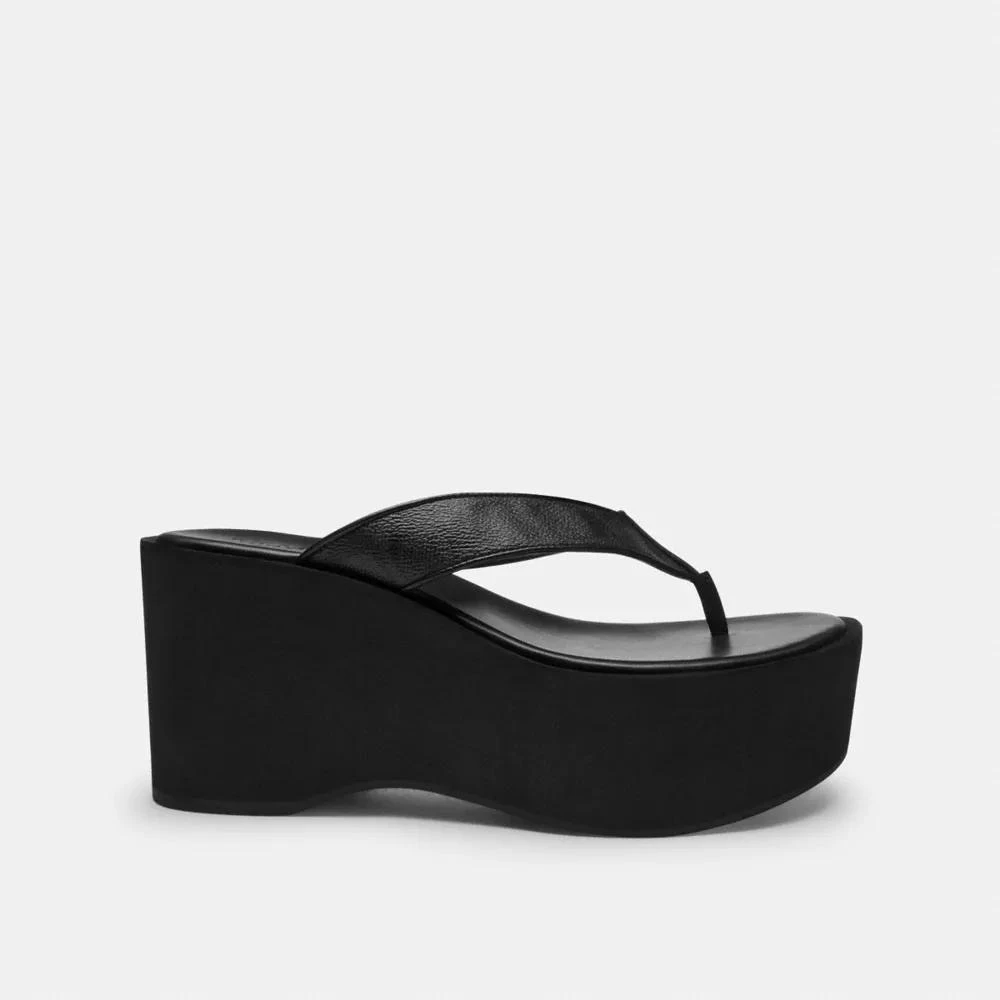 Coach Thong Wedge Sandal In Signature Canvas 1